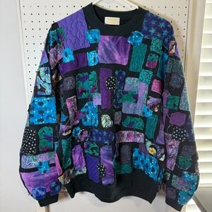 Vintage 90s Tamarack Best of West Virginia Vibrant Sweatshirt Men's Patchwork